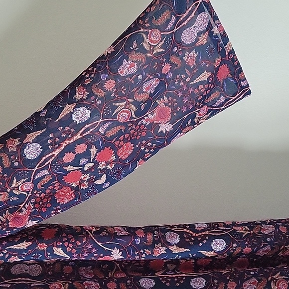 Moda Fresca Navy Blue Abstract Floral Duster Size 1X - Picture 3 of 7